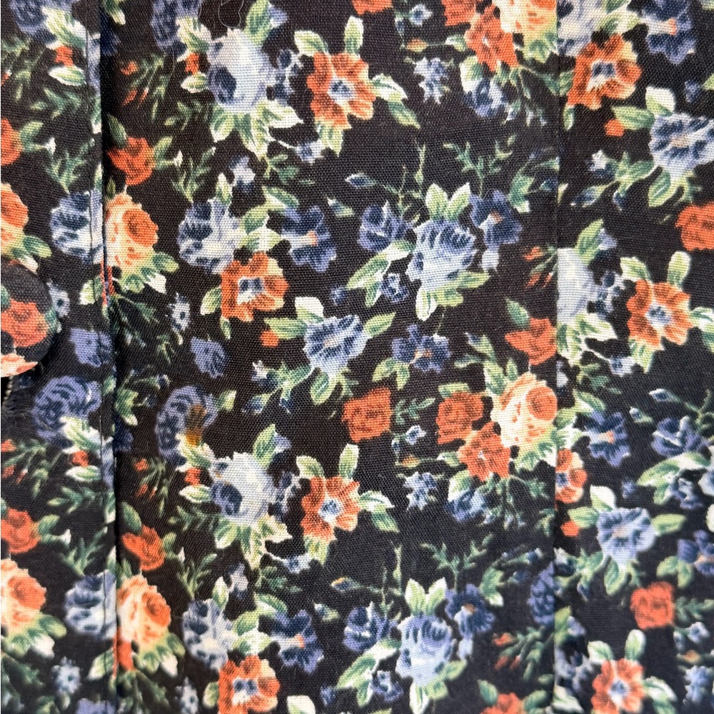 Vintage In Sync Ditsy Floral Button-Front Blouse Cotagecore Tie-Hem Vest Top -S - Picture 5 of 8
